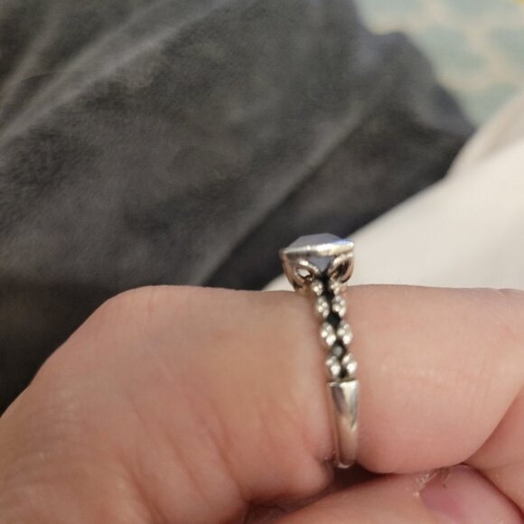 John Hardy Angela Sterling Silver Two Scalloped Design Band Chalcedony S… - Picture 5 of 9